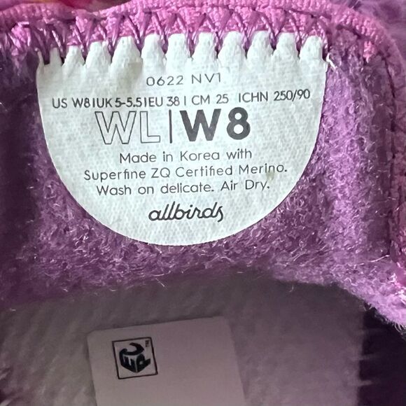 Allbirds Purple Wool Lounger Fluffs Size 8 - Picture 6 of 9